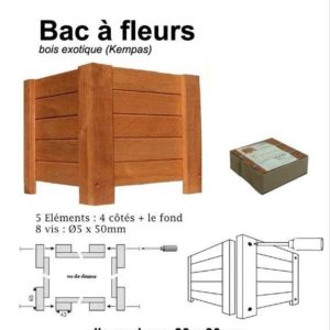 Bac a fleurs bois exotique