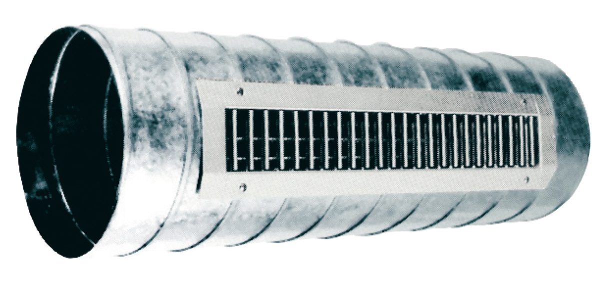 grille de ventilation sur conduit circulaire galvanisé