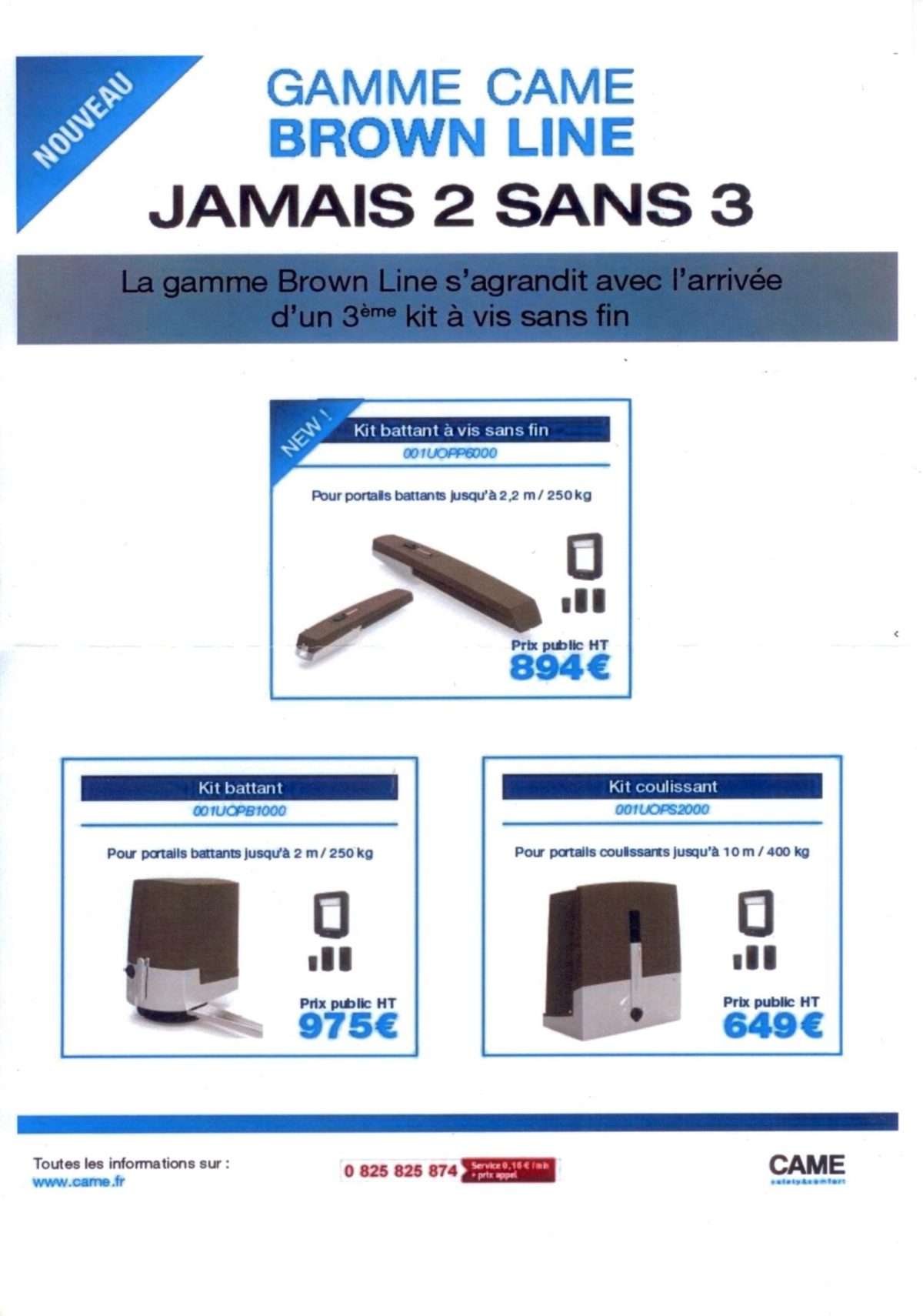 Moteur came portail alu coulissant Motorisation Came