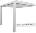 Pergola bioclimatique aluminium standard adossée blanche ou grise