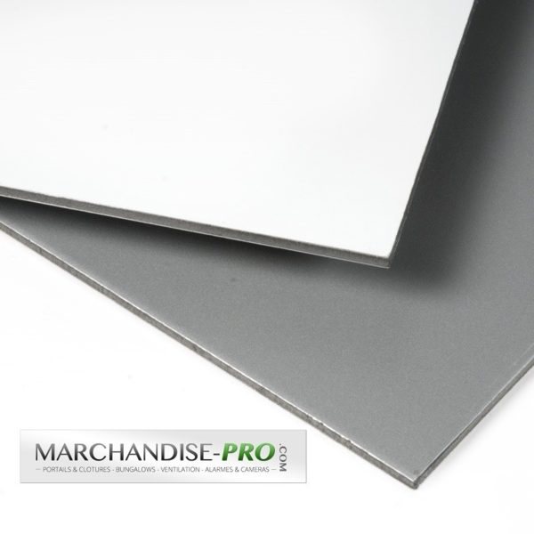 4 plaques aluminium gris clair 3.05m x1.5m x 3mm