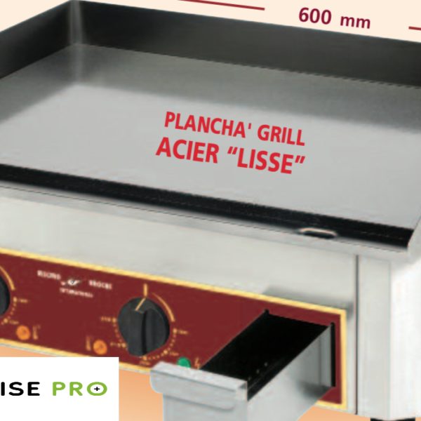 Plancha plaque à snacker acier lisse électrique