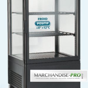 Vitrine de comptoir réfrigérée 60L Noir