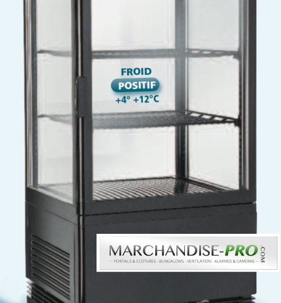 Vitrine de comptoir réfrigérée 60L Noir