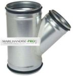 Té oblique galva 45° 160/160 à joints