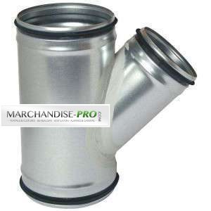 Té oblique galva 45° 160/160 à joints