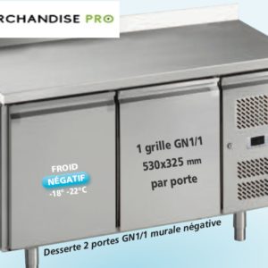 Desserte réfrigérée Négative 2 Portes