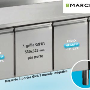 Desserte réfrigérée Négative 3 Portes