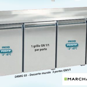 Desserte réfrigérée murale 3P