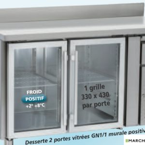 Desserte réfrigérée 2 portes