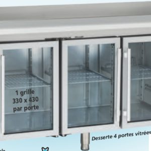 Desserte réfrigérée 4 portes