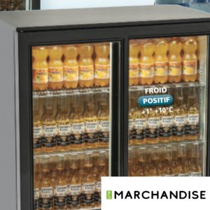 Arrière bar réfrigéré 2 portes vitrées