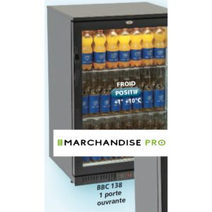 Arrière bar réfrigérée 1 porte vitrée