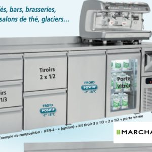 Arrière bar mural réfrigérée 2 portes