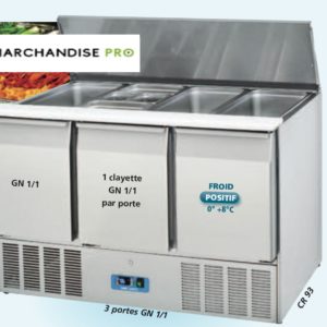 Saladette réfrigérée 3 portes