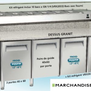 Table à pizzas réfrigérée 3 portes
