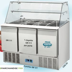 Saladette réfrigérée 3 portes 127Kg