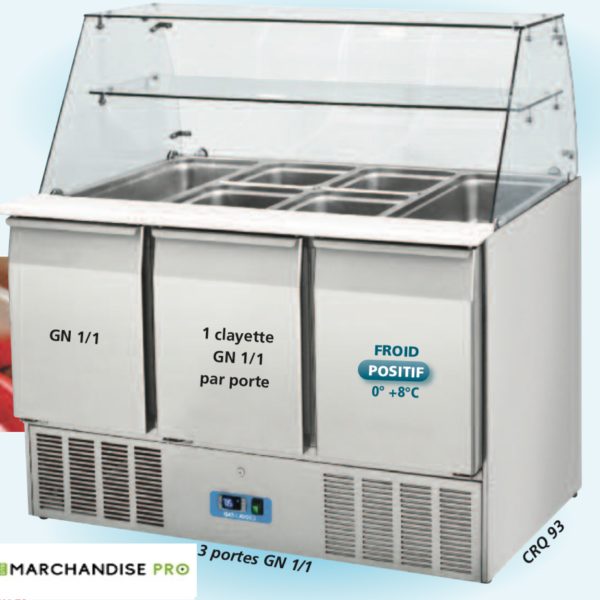 Saladette réfrigérée 3 portes 127Kg