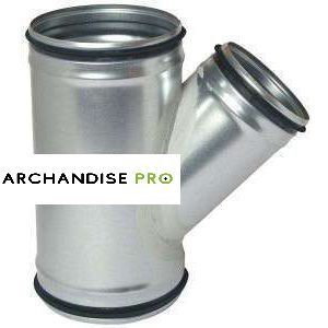 Té oblique galva 45° 200/125 à joints