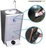 Lave mains mobile inox avec dosseret inox