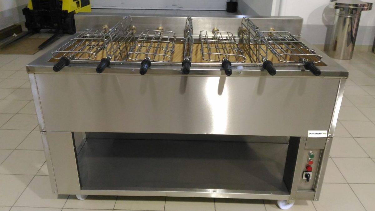 Barbecue charbon bois à moteur rotatif avec système anti bloc