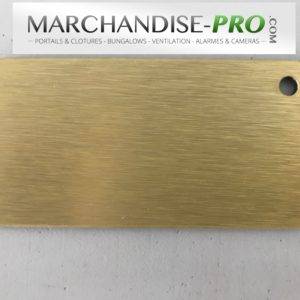 Plaque aluminium brossé or sur mesure