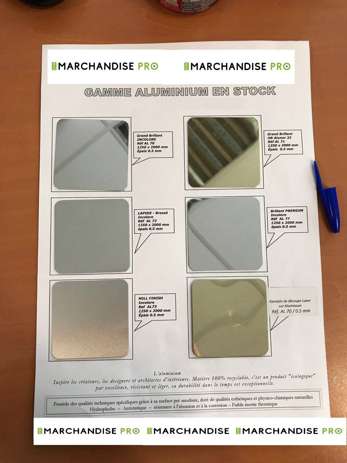 Tôle décorative d’aluminium très fine
