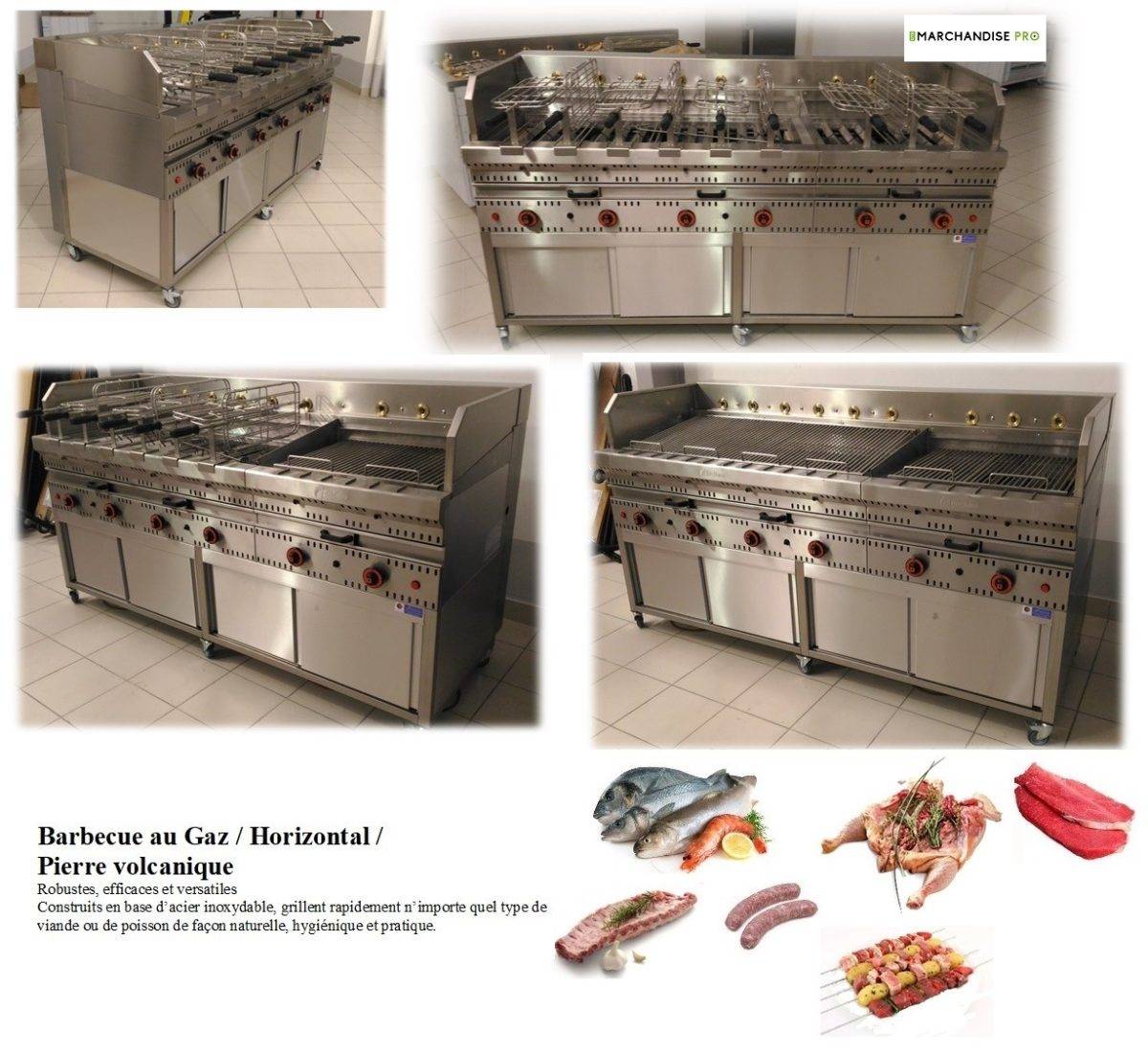 Barbecue au Gaz Horizontal Pierre de lave