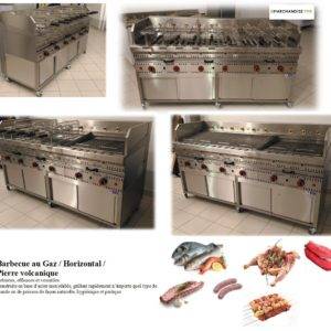 Barbecue au Gaz Horizontal Pierre de lave