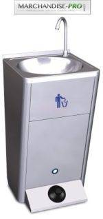 Lave mains inox mobile
