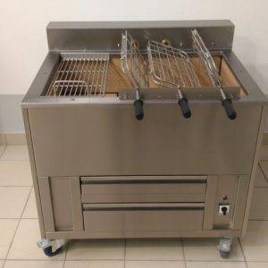 BBQ charbon de bois à 3 grilles rotatives