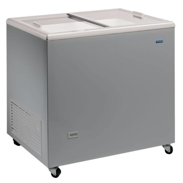 Congélateur Coffre 200 Litres - Aspect Inox - Couvercle Vitré - ICE 220 TVS