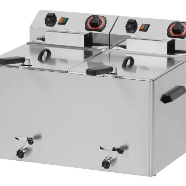 Friteuse Électrique à Poser 2 x 08 Litres - Avec Robinet de Vidange