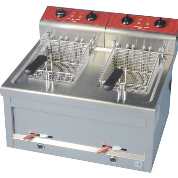 Friteuse Électrique de Comptoir 2 x 09 Litres en Monophasé