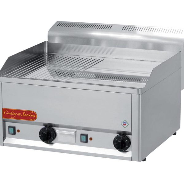 Plancha Électrique Double Chrome 1/2 Lisse 1/2 Rainurée - FTHRC 60 EL