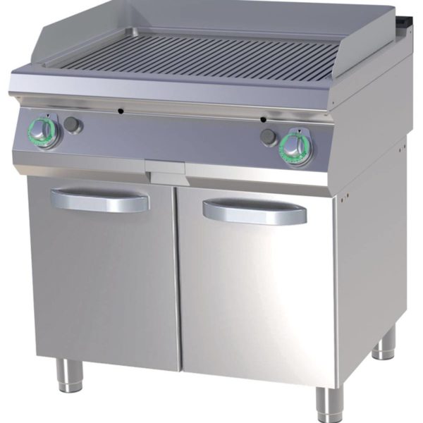 Plancha Gaz Double Acier Rainurée sur Placard Ouvert - FTR 780 G