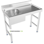 Plonge en Inox sur pied - 1 Bac égouttoir à DROITE