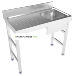 Plonge Professionnelle INOX - 1 Bac égouttoir GAUCHE - Largeur : 50cm