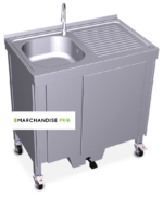 Plonge autonome en Inox portable & mobile avec égouttoir à droite – Image 4