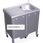 Plonge Autonome INOX Portable et mobile avec égouttoir à GAUCHE