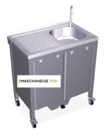 Plonge Autonome INOX Portable et mobile avec égouttoir à GAUCHE