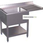 Plonge en Inox pour lave-vaisselle avec 1 bac & égouttoir à DROITE