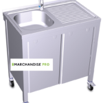 Plonge Autonome Portable - Eau Froide avec égouttoir à DROITE