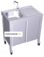 Plonge Autonome Portable - Eau Froide avec égouttoir à DROITE