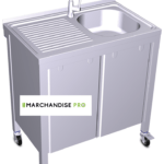 Plonge Autonome Portable - Eau Froide avec égouttoir à GAUCHE
