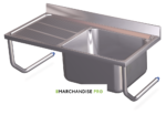 Plonge en Inox suspendue avec équerres 1 bac égouttoir GAUCHE