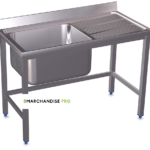 Plonge Inox Professionnelle-1 Bac égouttoir DROIT - Largeurs : 60 & 70cm
