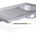 Plonge en Inox suspendue - Largeur 50 cm - 1 bac & égouttoir à GAUCHE