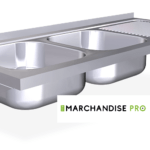 Plonge en Inox Suspendues Largeur 50 cm-2 Bacs & égouttoir DROIT