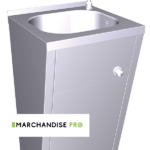 Lave mains en Inox sur pied simple - Commande fémorale